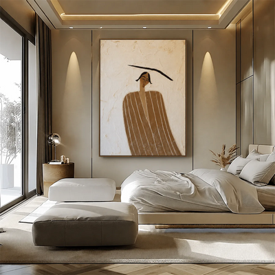 Striped Muse Textured Wall Art styled interior scene 3 | Olyrel