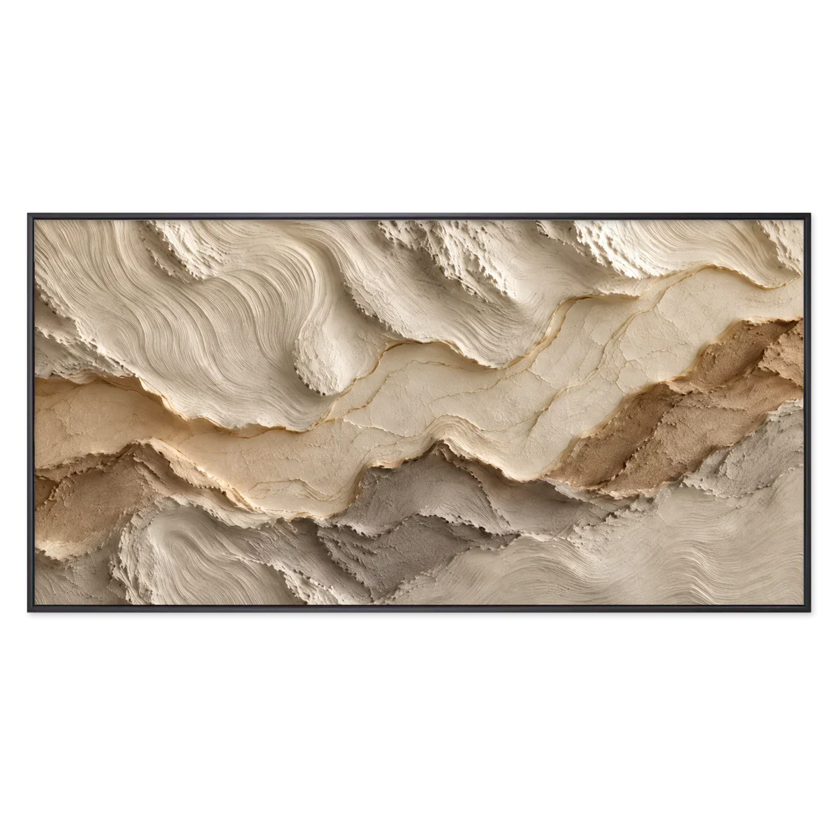 Ivory Strata Textured Wall Art | Olyrel