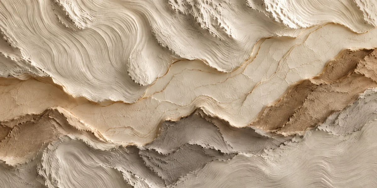 Ivory Strata Textured Wall Art artwork view | Olyrel