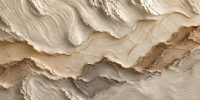 Ivory Strata Textured Wall Art artwork view | Olyrel