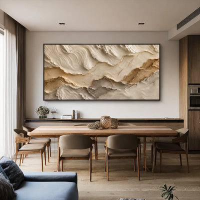 Ivory Strata Textured Wall Art styled interior scene 3 | Olyrel