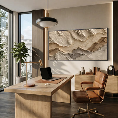 Ivory Strata Textured Wall Art styled interior scene 5 | Olyrel