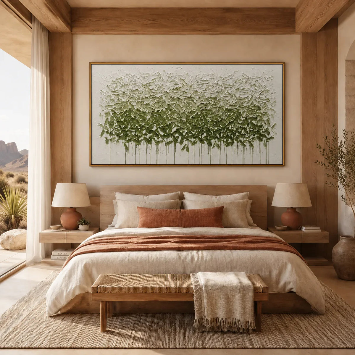 Olive Canopy Textured Wall Art styled interior scene 2 | Olyrel