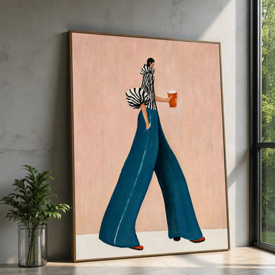 Striped Stroll Fashion Wall Art styled interior scene 1 | Olyrel