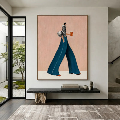 Striped Stroll Fashion Wall Art styled interior scene 3 | Olyrel