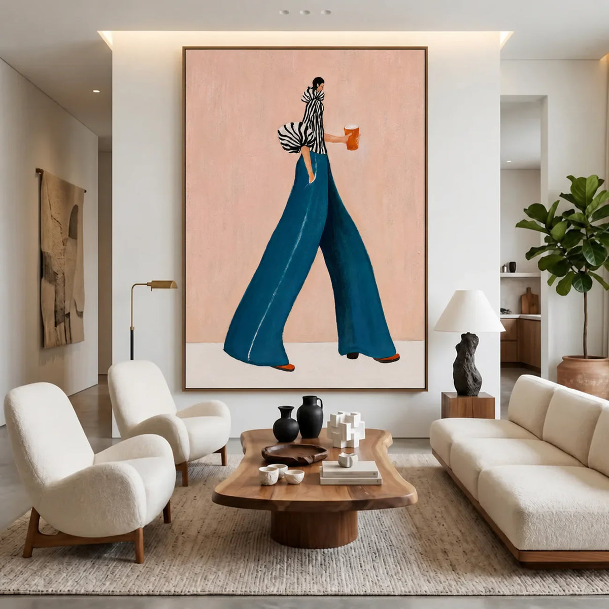 Striped Stroll Fashion Wall Art styled interior scene 5 | Olyrel