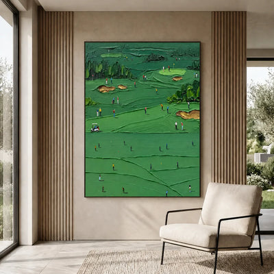 Emerald Fairways Golf Wall Art styled interior scene 1 | Olyrel