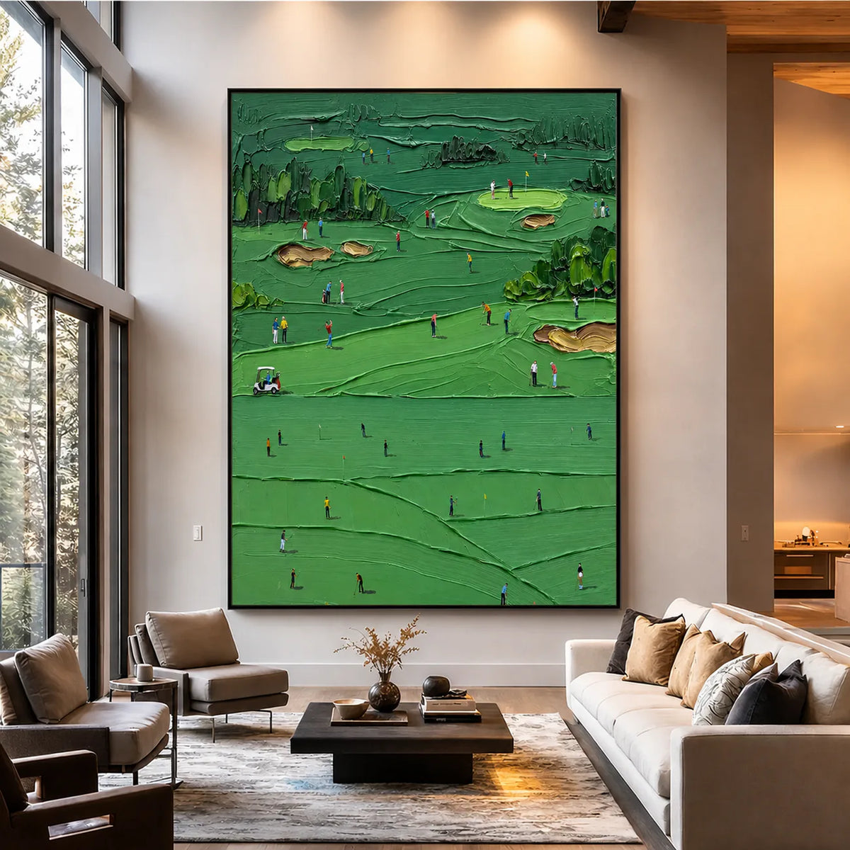 Emerald Fairways Golf Wall Art styled interior scene 2 | Olyrel