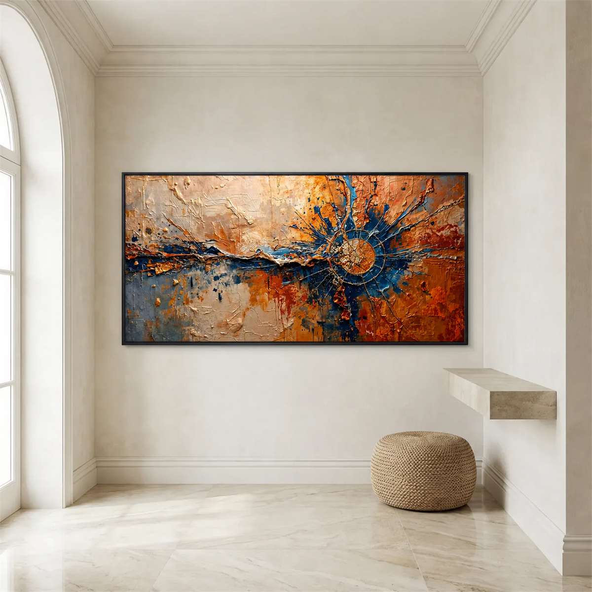 Celestial Compass Textured Wall Art styled interior scene 2 | Olyrel