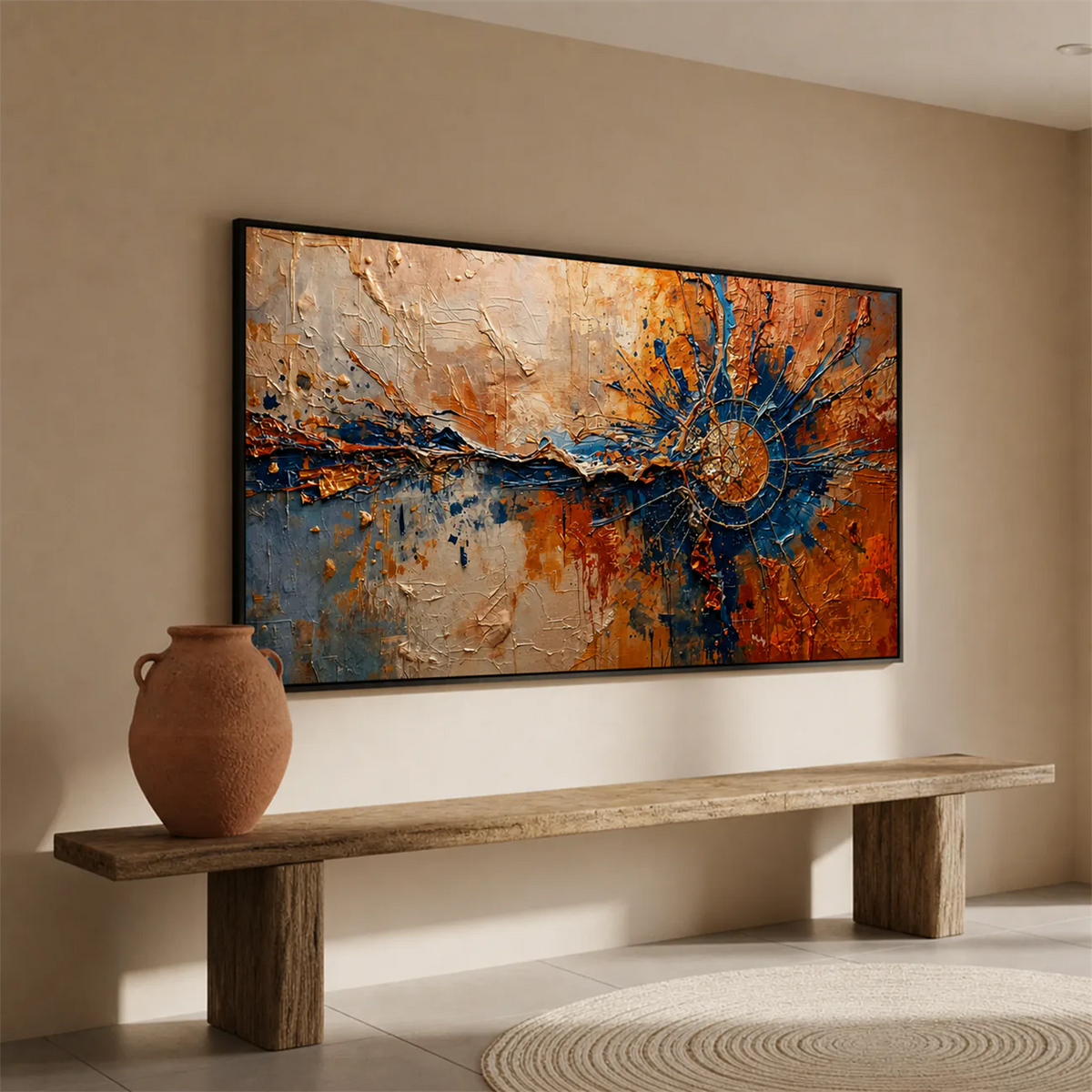Celestial Compass Textured Wall Art styled interior scene 3 | Olyrel
