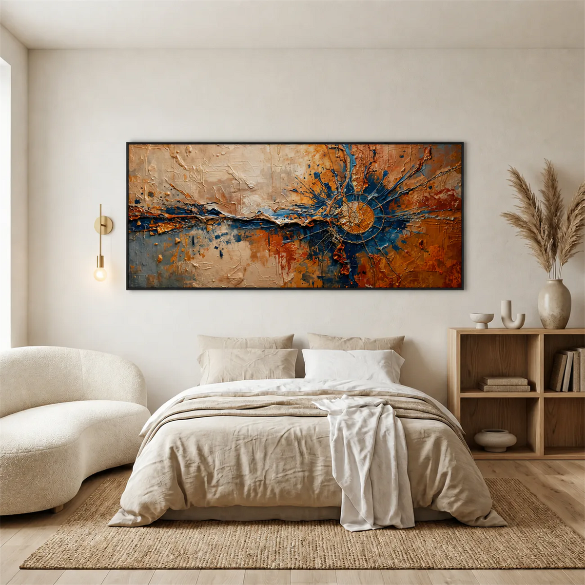 Celestial Compass Textured Wall Art styled interior scene 5 | Olyrel