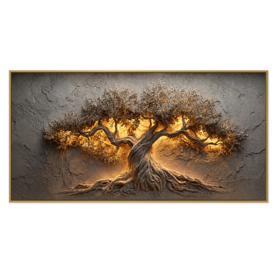 Golden Olive Tree Panoramic Wall Art | Olyrel