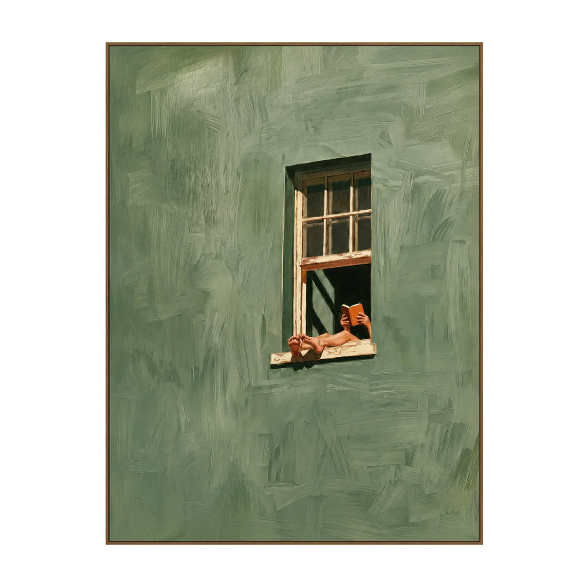 Sage Window Reader Wall Art | Olyrel