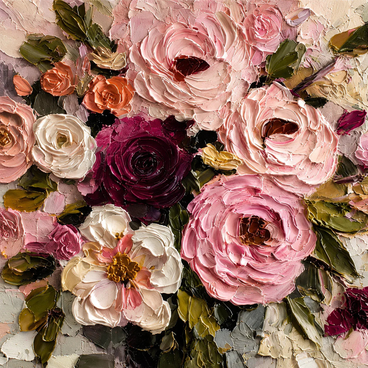 Velvet Rose Garden Textured Wall Art artwork view | Olyrel