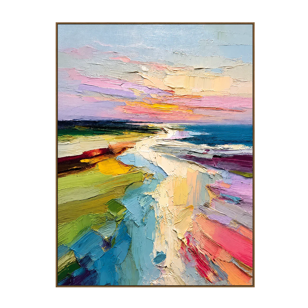 Pastel Coastline Textured Wall Art | Olyrel
