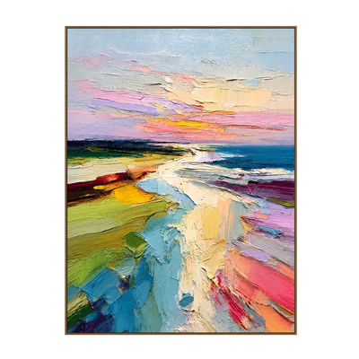 Pastel Coastline Textured Wall Art | Olyrel