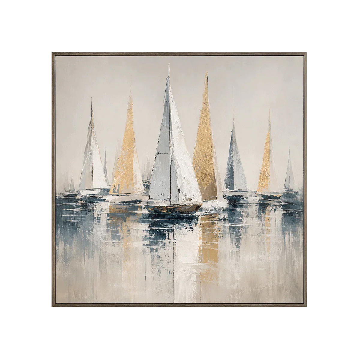 Golden Sails Ocean Wall Art | Olyrel