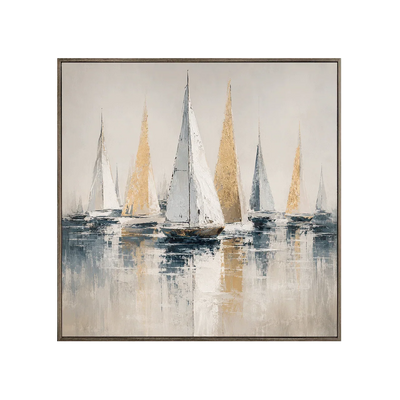 Golden Sails Ocean Wall Art | Olyrel