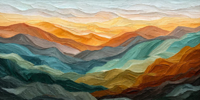 Golden Ridges Panoramic Wall Art artwork view | Olyrel