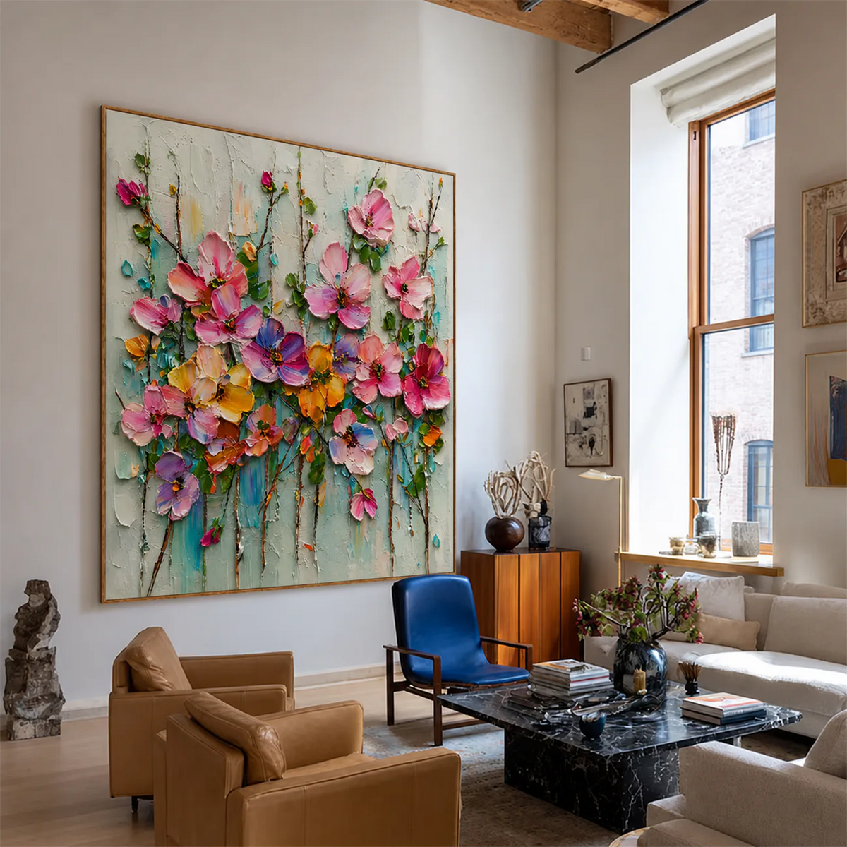 Candy Bloom Floral Wall Art styled interior scene 2 | Olyrel