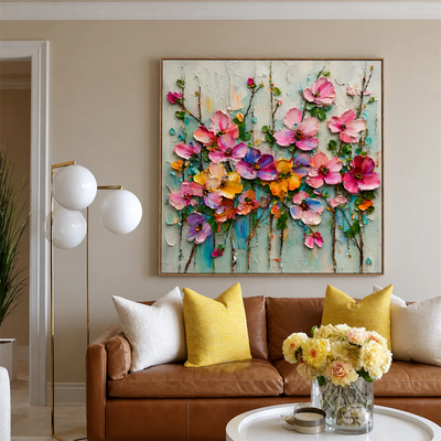 Candy Bloom Floral Wall Art styled interior scene 4 | Olyrel