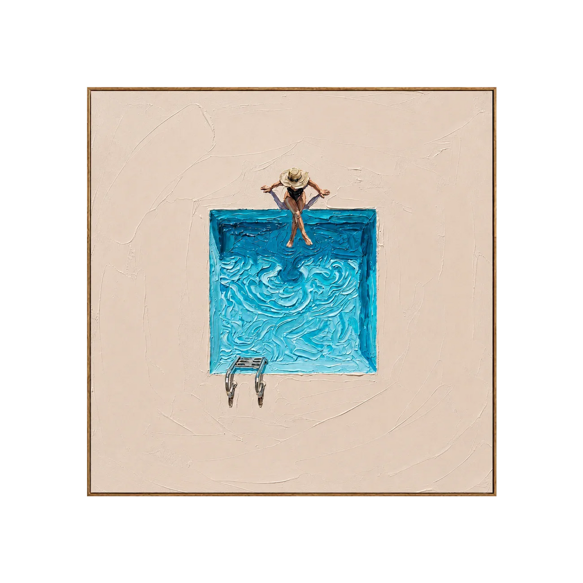 Poolside Pause Textured Wall Art | Olyrel