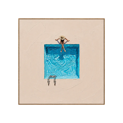 Poolside Pause Textured Wall Art | Olyrel