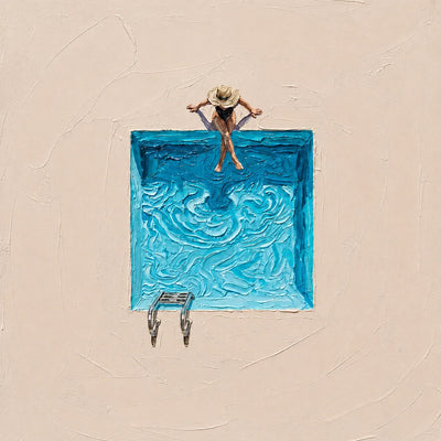 Poolside Pause Textured Wall Art artwork view | Olyrel
