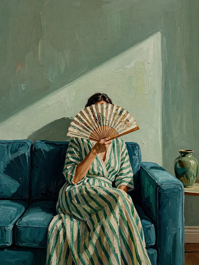 Veiled Fan Figure Wall Art artwork view | Olyrel