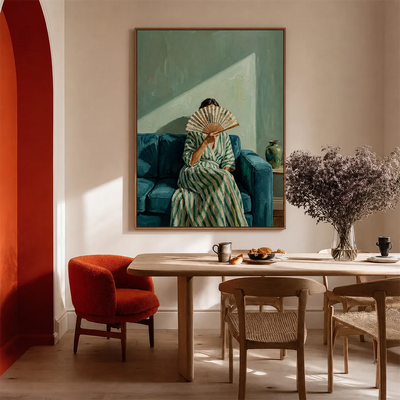 Veiled Fan Figure Wall Art styled interior scene 4 | Olyrel