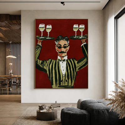 The Grand Toast Waiter Wall Art styled interior scene 1 | Olyrel