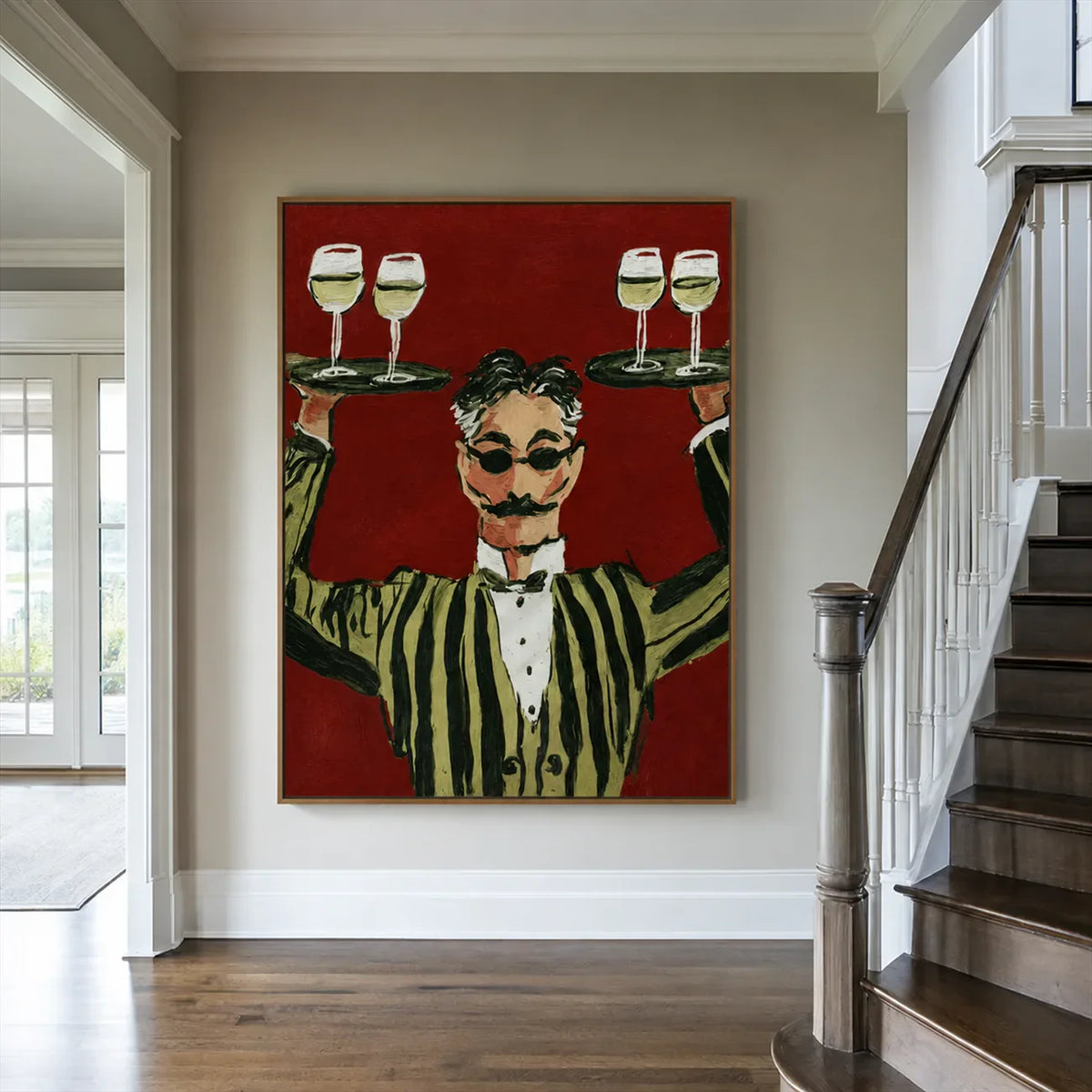 The Grand Toast Waiter Wall Art styled interior scene 2 | Olyrel