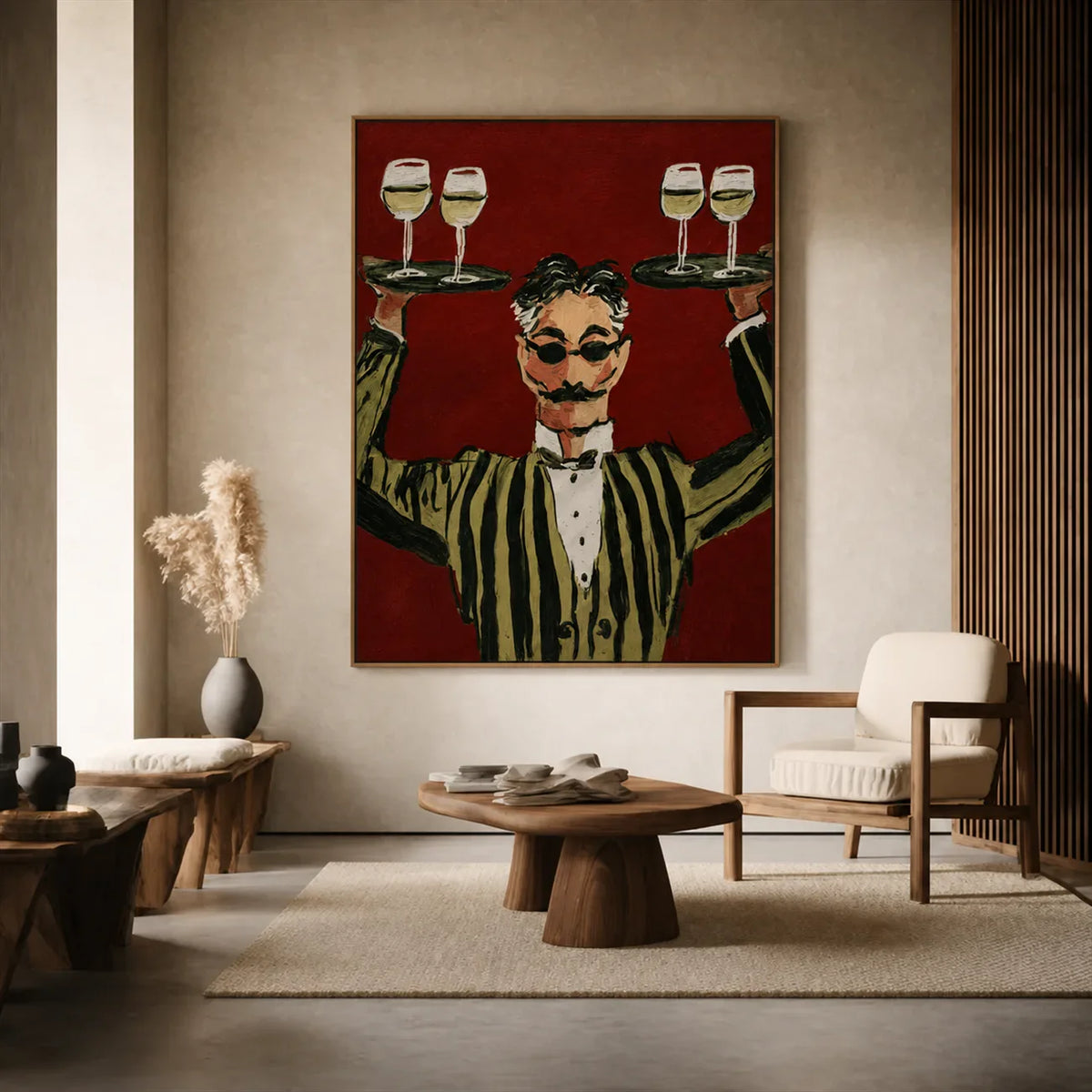 The Grand Toast Waiter Wall Art styled interior scene 3 | Olyrel