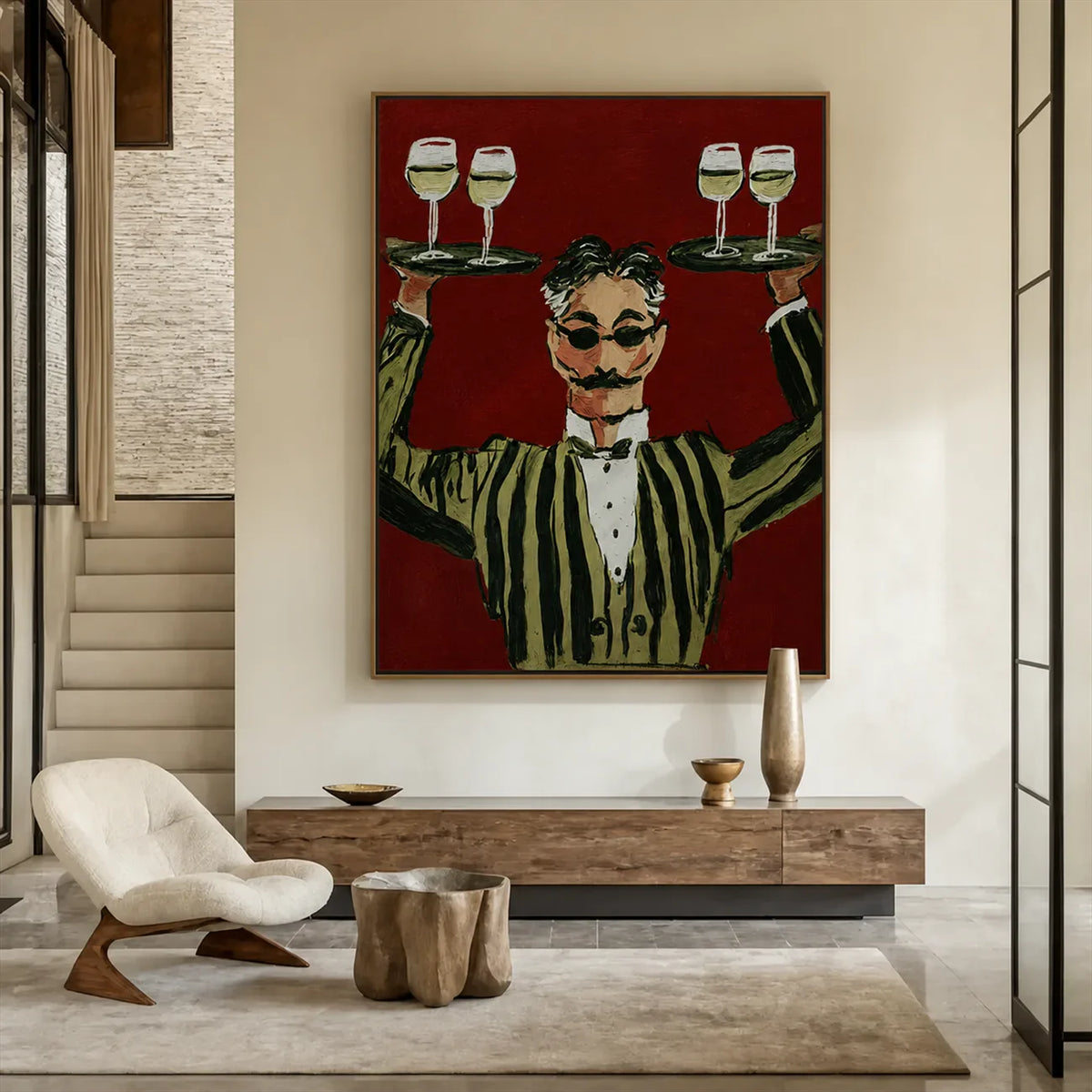 The Grand Toast Waiter Wall Art styled interior scene 4 | Olyrel