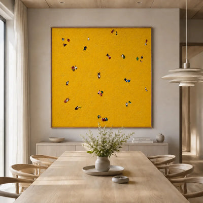 Golden Gathering Textured Wall Art styled interior scene 1 | Olyrel