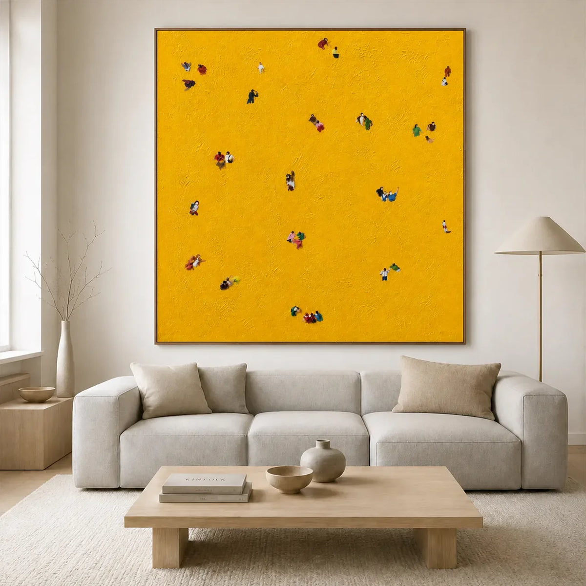 Golden Gathering Textured Wall Art styled interior scene 3 | Olyrel