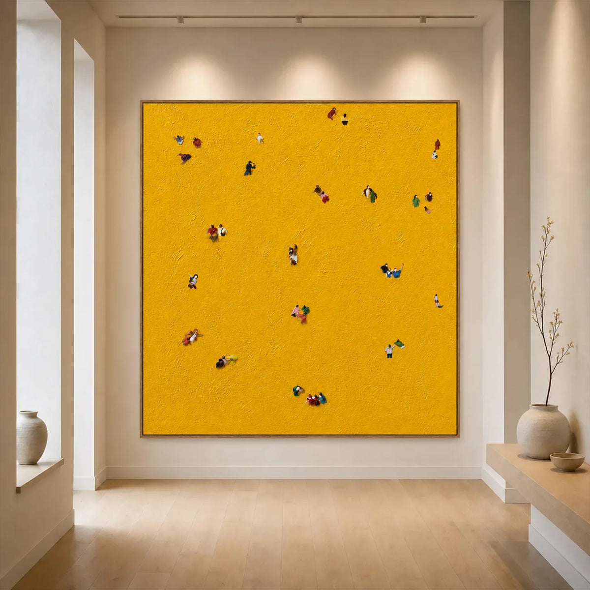 Golden Gathering Textured Wall Art styled interior scene 4 | Olyrel