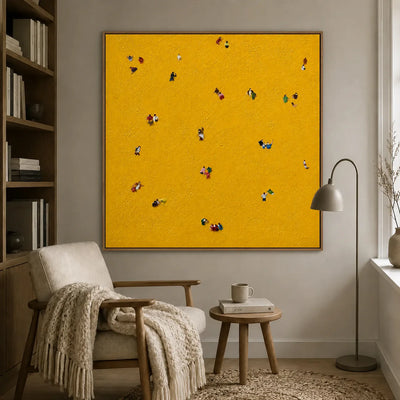 Golden Gathering Textured Wall Art styled interior scene 5 | Olyrel