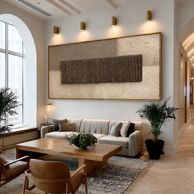 Umber Reed Relief Wall Art styled interior scene 3 | Olyrel