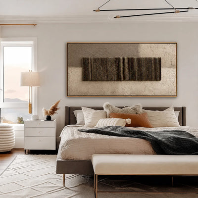 Umber Reed Relief Wall Art styled interior scene 5 | Olyrel