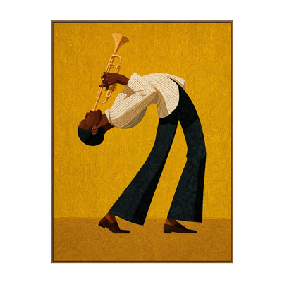 Golden Jazz Trumpeter Wall Art | Olyrel