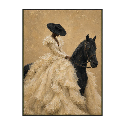Ivory Rider Horse Wall Art | Olyrel