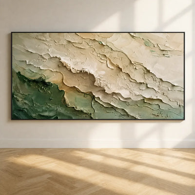 Ivory Sage Tides Relief Wall Art styled interior scene 5 | Olyrel