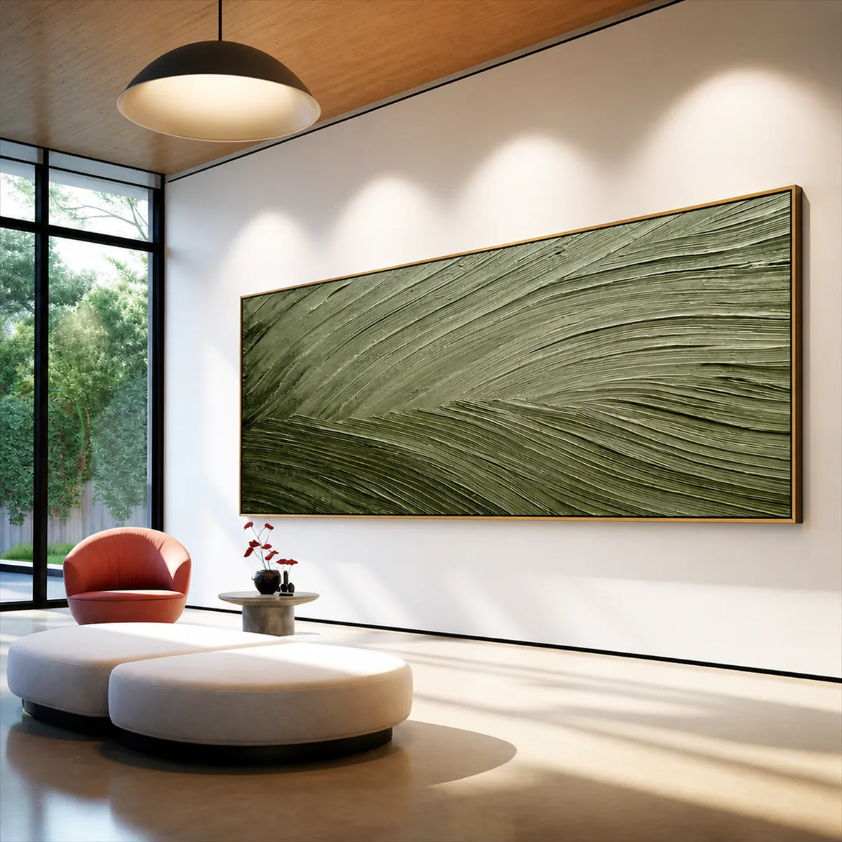 Sage Current Textured Wall Art styled interior scene 3 | Olyrel