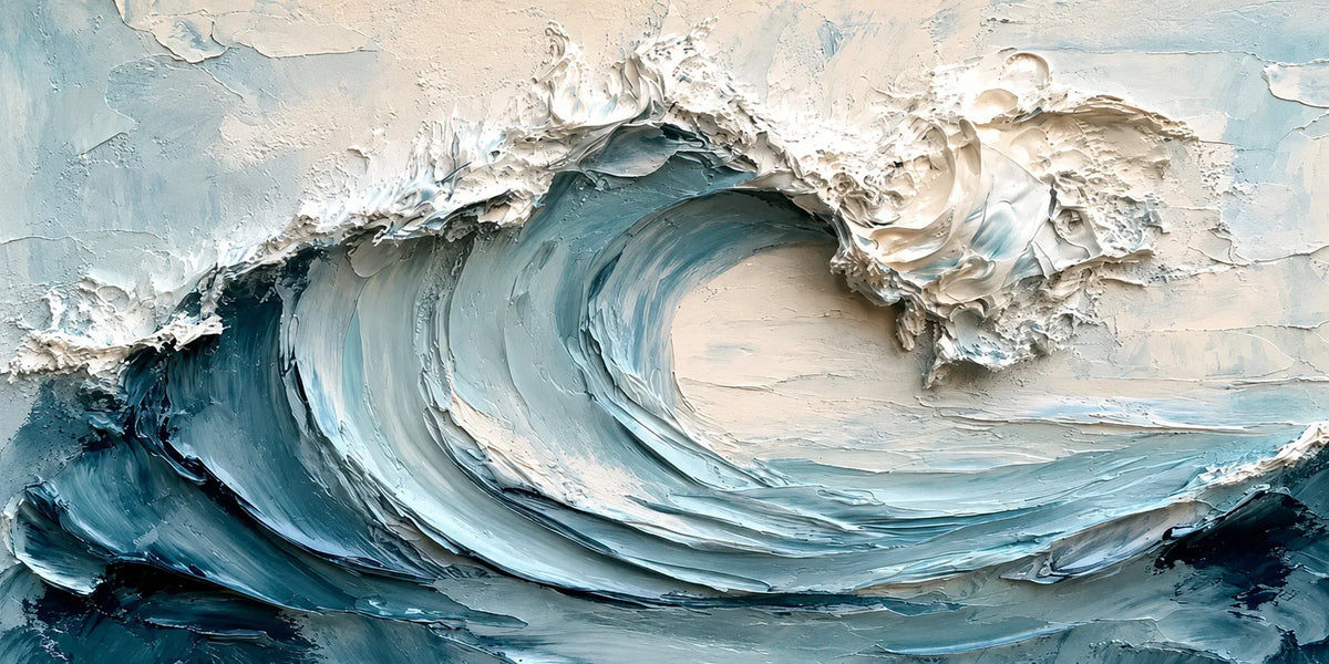 Cerulean Crest Relief Wall Art artwork view | Olyrel
