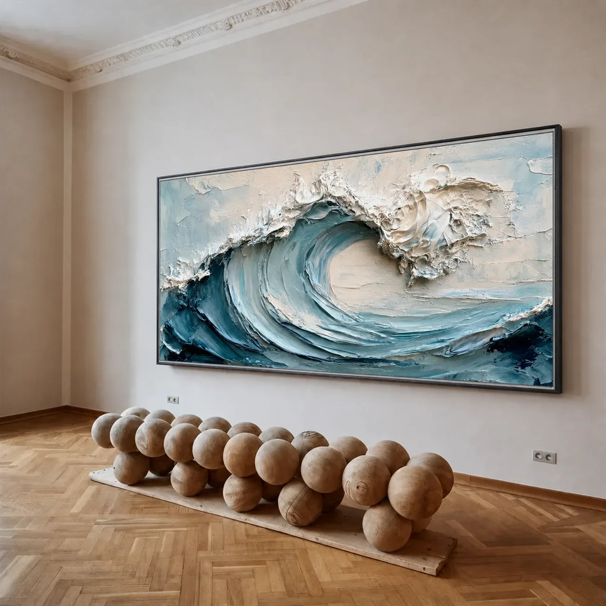 Cerulean Crest Relief Wall Art styled interior scene 3 | Olyrel