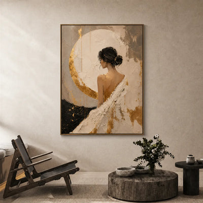 Moonlit Grace Textured Wall Art styled interior scene 6 | Olyrel