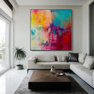 Prismatic Haze Abstract Wall Art styled interior scene 1 | Olyrel