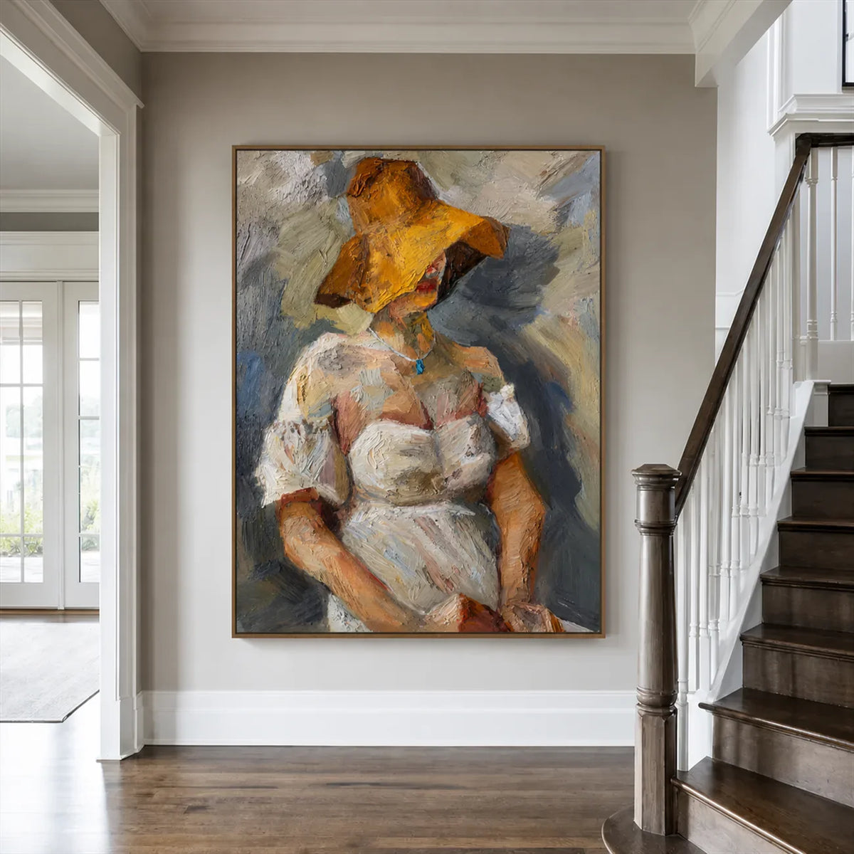 Golden Hat Figure Wall Art styled interior scene 2 | Olyrel