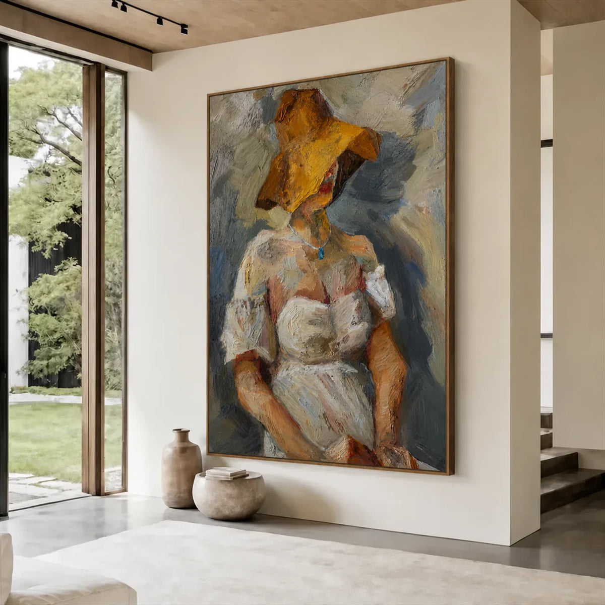 Golden Hat Figure Wall Art styled interior scene 5 | Olyrel